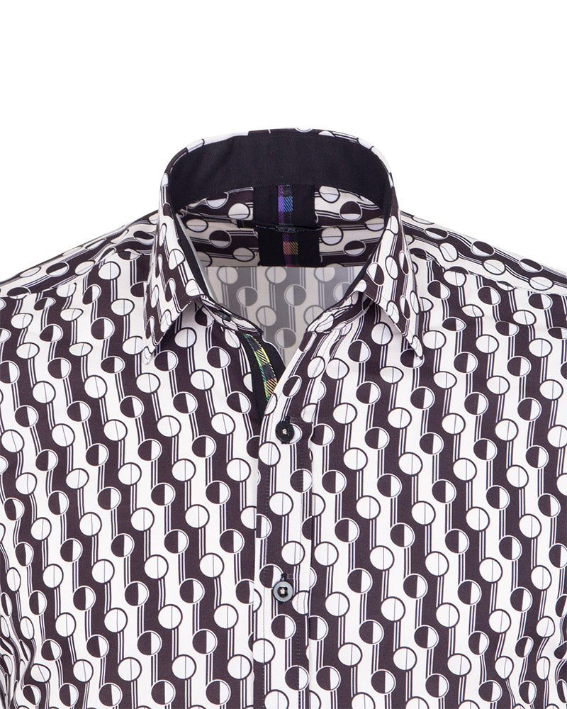 Cream Polka Dot Print Shirt-Makrom