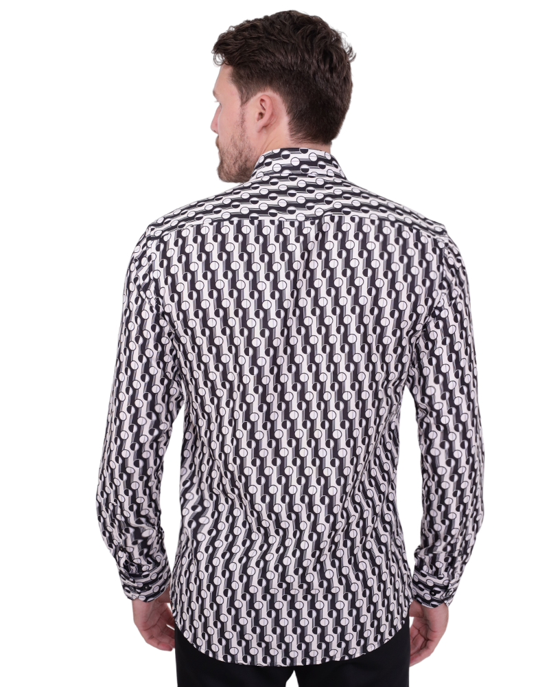 Cream Polka Dot Print Shirt-Makrom
