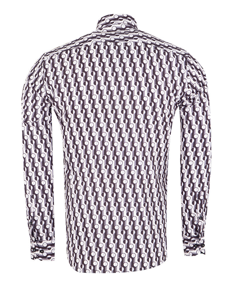 Cream Polka Dot Print Shirt-Makrom