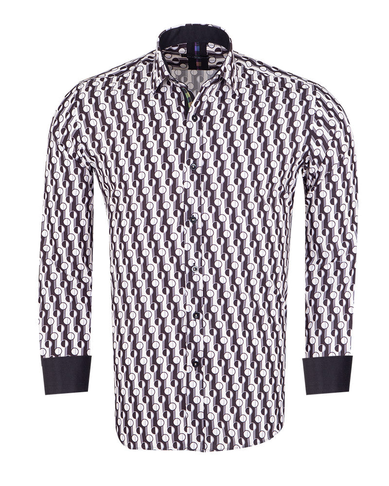 Cream Polka Dot Print Shirt-Makrom