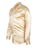 Cream Shiny Plain Satin Classic Men’s Shirt-Makrom