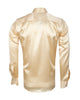 Cream Shiny Plain Satin Classic Men’s Shirt-Makrom