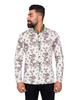 Cream Stripe Floral Print Shirt-Makrom