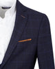 Dark Blue 3 Piece Check Suit-Makrom