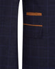 Dark Blue 3 Piece Check Suit-Makrom