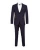 Dark Blue 3 Piece Check Suit-Makrom
