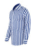 Dark Blue Bold Striped Classic Men's Shirt-Makrom