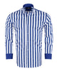Dark Blue Bold Striped Classic Men's Shirt-Makrom