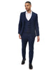 Dark Blue Classic Plain 3 Piece Men's Suit-Makrom