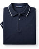 Dark Blue Classic Polo T-Shirt With Contrast Collar-Makrom