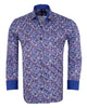 Dark Blue Colourful Floral Print Shirt-Makrom