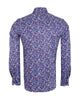 Dark Blue Colourful Floral Print Shirt-Makrom