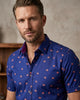 Dark Blue Crab Print Short Sleeve Shirt