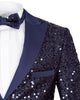 Dark Blue Design Blazer with Matching Bow Tie-Makrom