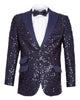 Dark Blue Design Blazer with Matching Bow Tie-Makrom