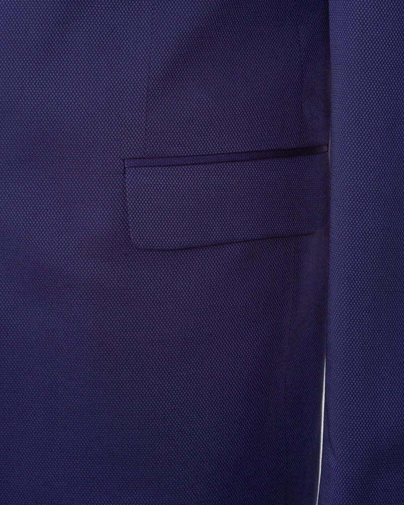 Dark Blue Men's 4 Piece Wedding Suit Contrasting Lapel-Makrom