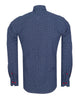 Dark Blue Micro Dotted Mosaic Print Shirt-Makrom