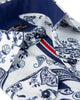Dark Blue Paisley Print Long Sleeve Shirt-Makrom