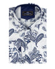 Dark Blue Paisley Print Long Sleeve Shirt-Makrom