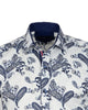 Dark Blue Paisley Print Long Sleeve Shirt-Makrom