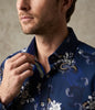 Dark Blue Paisley Print with Matching Handkerchief