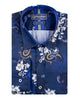 Dark Blue Paisley Print with Matching Handkerchief-Makrom