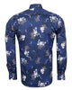 Dark Blue Paisley Print with Matching Handkerchief-Makrom