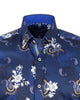 Dark Blue Paisley Print with Matching Handkerchief-Makrom