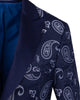 Dark Blue Paisley Printed Men's Blazer-Makrom