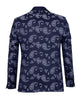 Dark Blue Paisley Printed Men's Blazer-Makrom