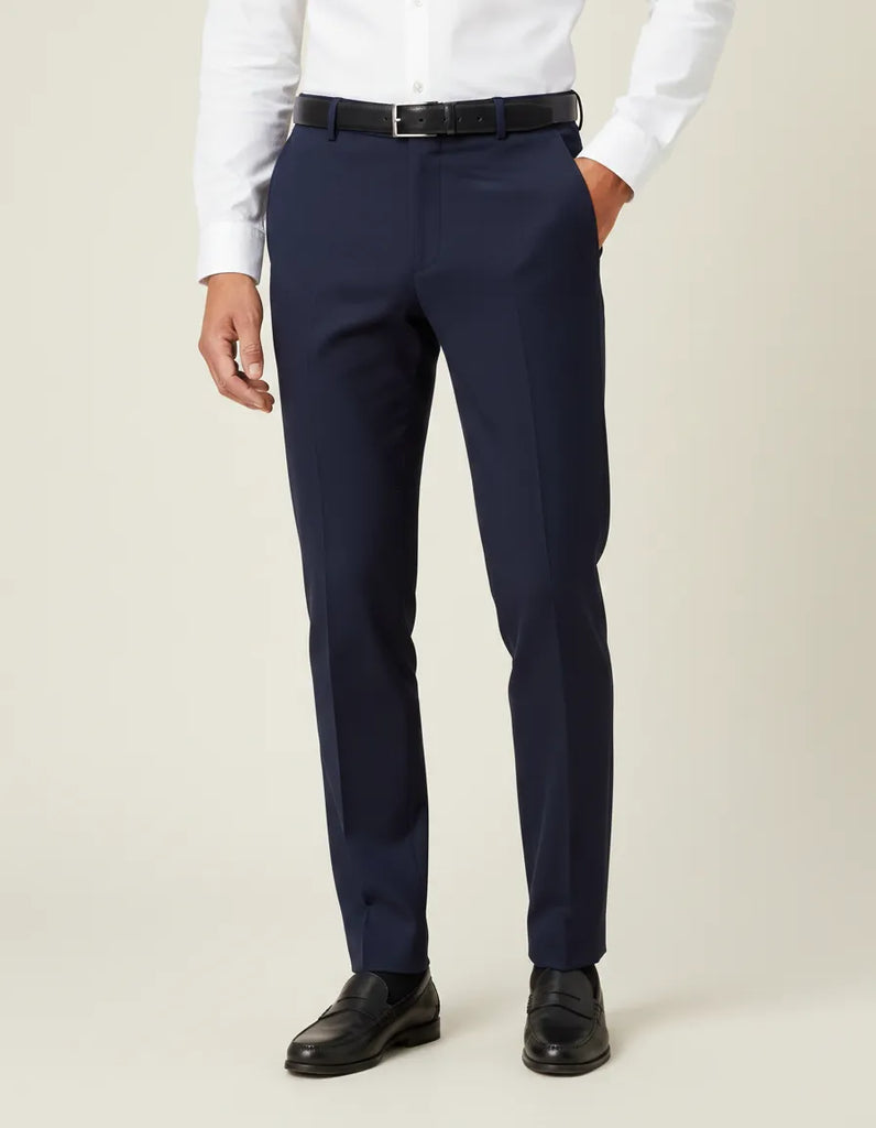 Dark Blue Plain Fashion Trouser-Makrom