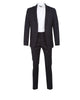 Dark Blue Pure Wool Classic Plain 3 Piece Men's Suit-Makrom