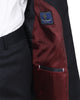 Dark Blue Pure Wool Classic Plain 3 Piece Men's Suit-Makrom
