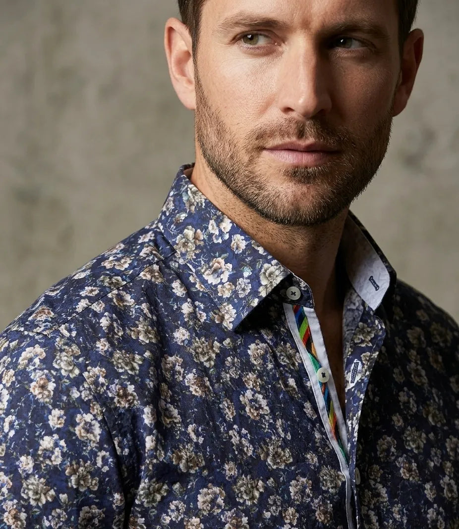 Paisley Print Men's Shirt with Matching Handkerchief