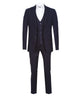 Dark Blue Wool Classic Plain 3 Piece Men's Suit-Makrom