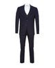Dark Blue Wool Classic Plain 3 Piece Men's Suit-Makrom