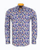 Dark Blue day of the dead Skull Print Shirt with Matching Handkerchief