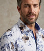 Diamond Bee Print Shirt with Matching Handkerchief