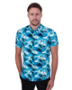 Dolphin Sea Wave Print Short Sleeve Shirt-Makrom