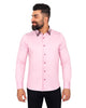 Pink Double Collar Lipstick Print On Collar Shirt