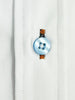 White Double Collar Dotted Print Shirt