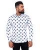 Electric Blue Floral Print Shirt-Makrom
