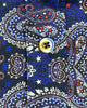Dark Blue Paisley Print Satin Cotton Short Sleeve Shirt