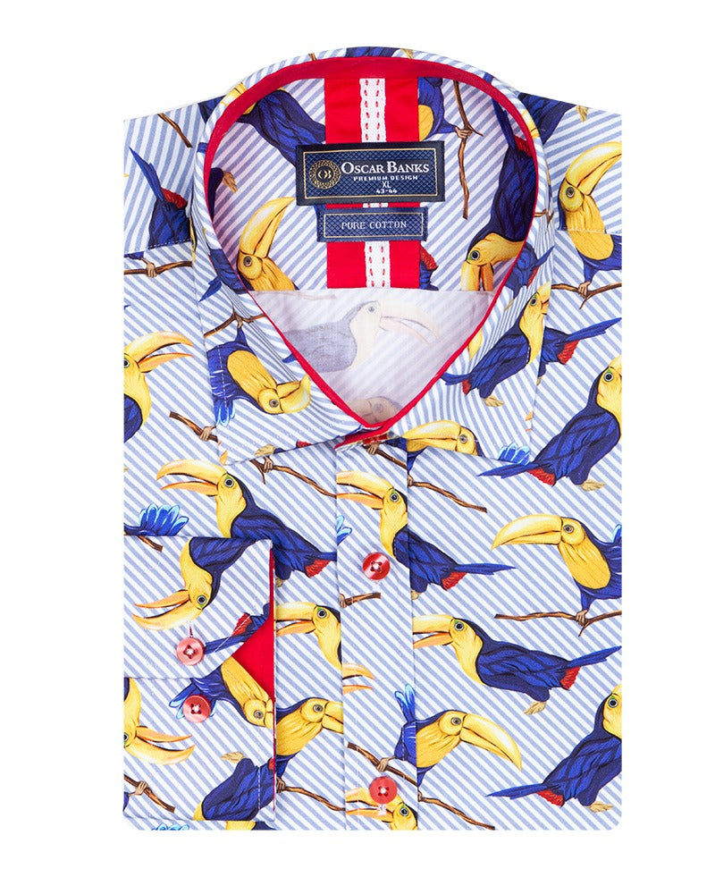 Exotic Tropical Bird Print with Matching Handkerchief-Makrom