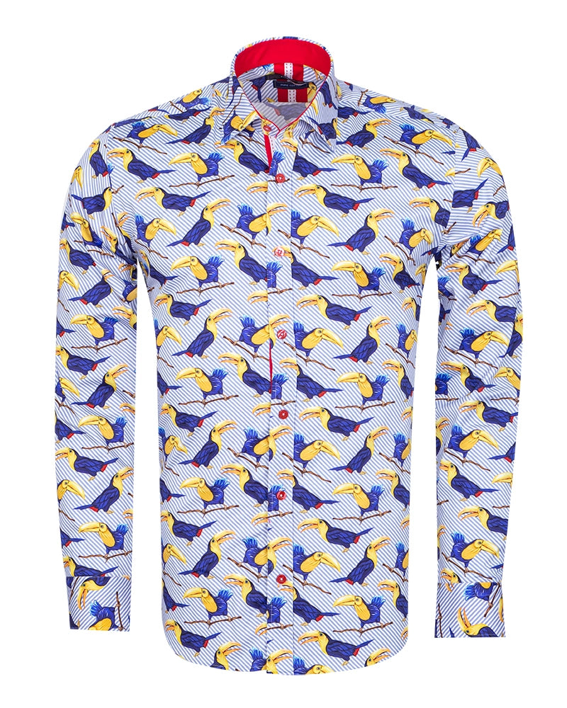 Exotic Tropical Bird Print with Matching Handkerchief-Makrom