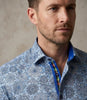 Floral Mosaic Print Shirt with Matching Handkerchief
