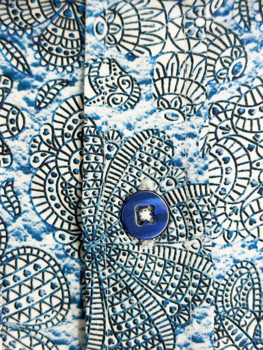 Floral Mosaic Print Shirt with Matching Handkerchief-Makrom