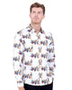Floral Print Men's Shirt with Matching Handkerchief-Makrom
