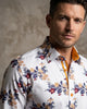 Floral Print Men's Shirt with Matching Handkerchief