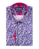 Flowery Print Men's Shirt with Matching Handkerchief-Makrom